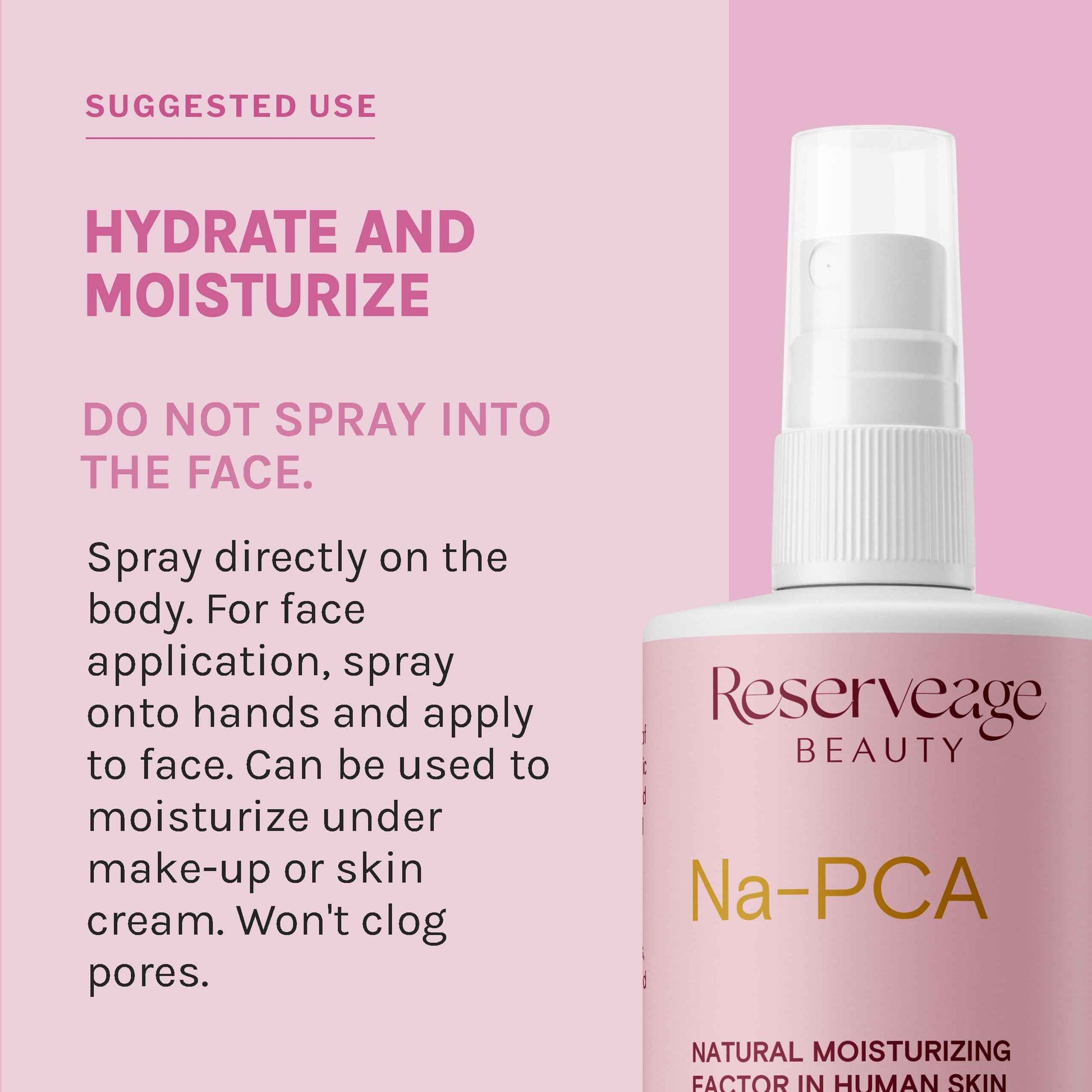 Reserveage Na-PCA Spray - Moisturizing Body Mist for Dry Skin - Face Moisturizer for Women with Eucalyptus Oil - 8 Fl Oz (Pack of 2)