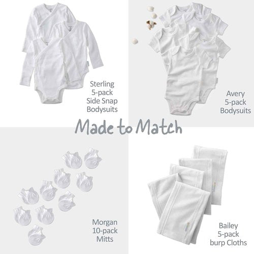 Butterblu River 10-Pack Baby Terry Washcloths 100% Organic Cotton Absorbent for Baby and Toddler Boys & Girls, White, One Size