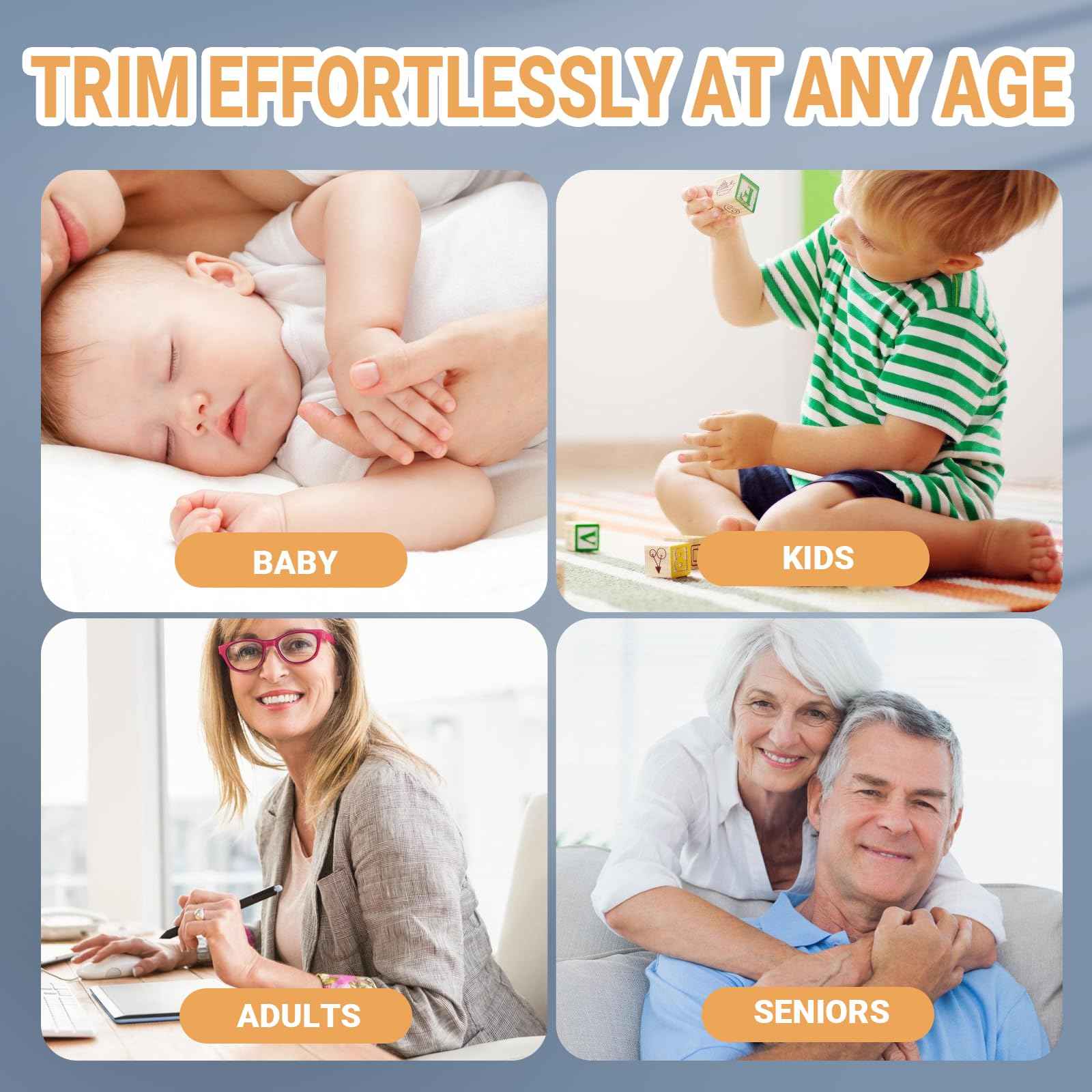 Smart Nail Clipper 3 in 1 Electric Nail Clippers with LED Light Storage and Polishing, for Seniors, Kids