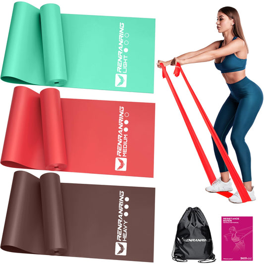 Resistance Bands for Working Out, Exercise Bands for Physical Therapy, Stretch, Recovery, Pilates, Rehab, Strength Training and Yoga Starter Set