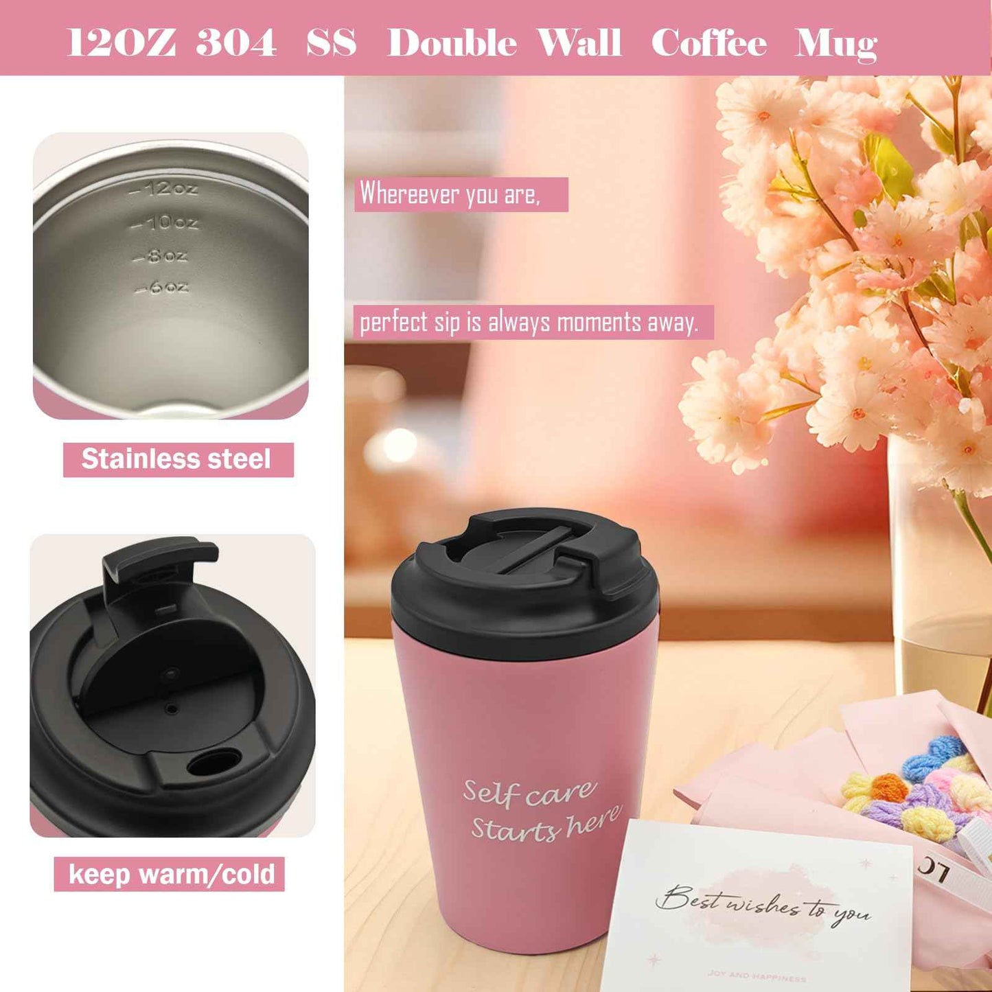 Self Care Gift Set for Women Birthday Christmas Valentine's Day Anniversary Gifts Basket for Her Bestie Girlfriend Daughter Friends Sister with Tuff Blanket, Coffee Mug, Scented Candle etc.