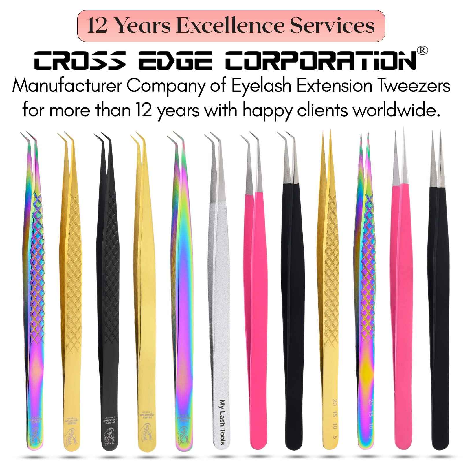 Isolation Tweezer for Eyelash Extensions – 14cm Curved Lash Tweezer, Stainless Steel, Best for Individual Isolation & Classic Lashes, Pinzas para Twisers (Black Titanium)