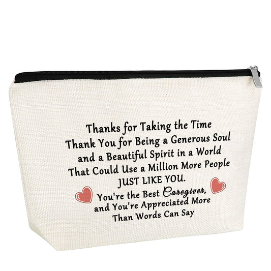 Gfhzdmf Appreciation Gift Thank You Gift for Caregiver Nanny Babysitter Makeup Bag New Year Thanksgiving Christmas Gift for Caretakers Nurse Assistant Birthday Graduation Gift for Women Her Friend