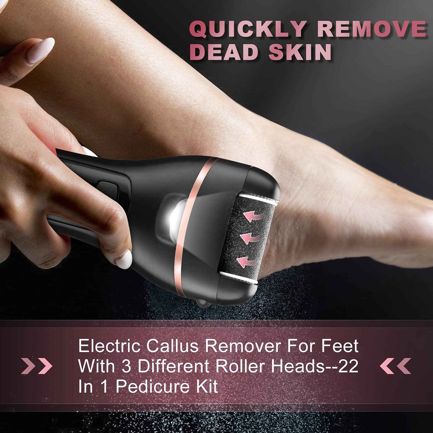 27 in 1 Electric Callus Remover for feet Professional Pedicure kit,Foot Care Tools,Pedicure Tools,Replace Roller Head for feet Refill Roller Extra