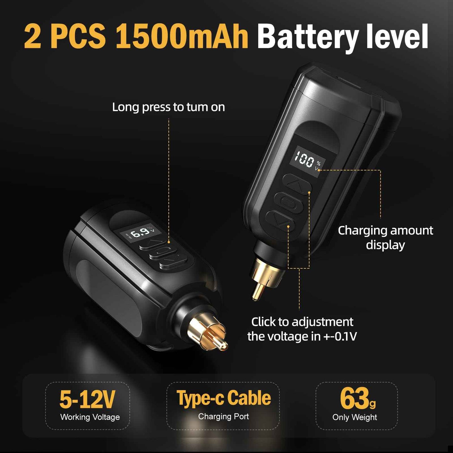 PFARRER Tattoo Gun Kit Wireless Tattoo Pen Machine with 2 Tattoo Batteries, 20 Tattoo Cartridge Needles,10 Tattoo Ink Color Set, Complete Tattoo Accessories EKP650-7