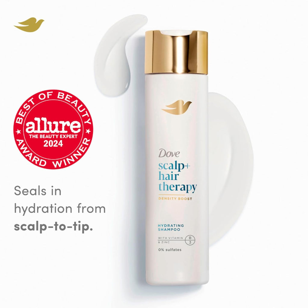 Dove Density Boost Clarifying Shampoo Scalp + Hair Therapy for Gentle Cleansing, with Vitamin B3, Zinc and 0% sulfates, 9.25 oz