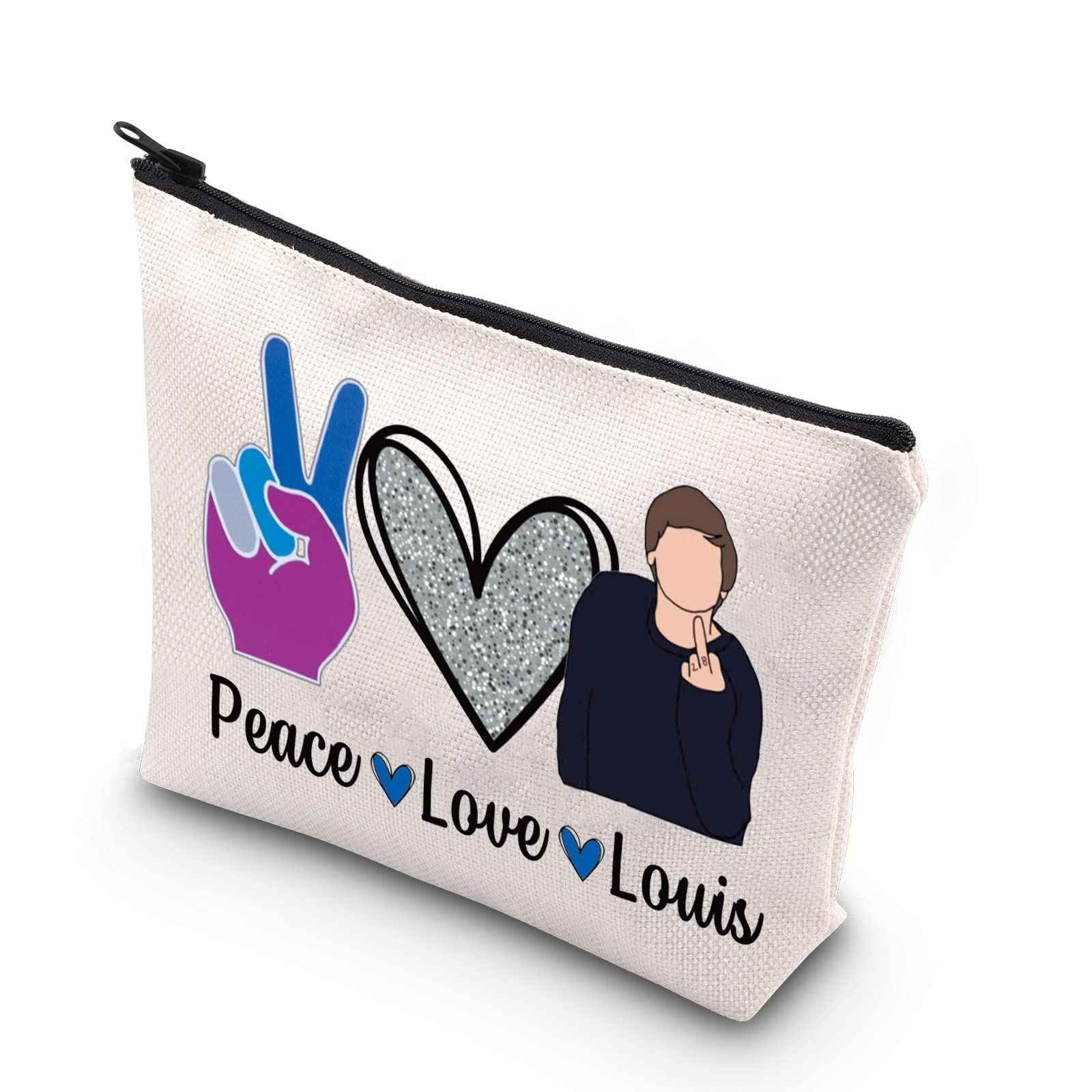 TSOTMO Music Fans Gift Peace Love Louis Gift For Women Zipper Pouch Makeup Bag (Peace Love Louis)