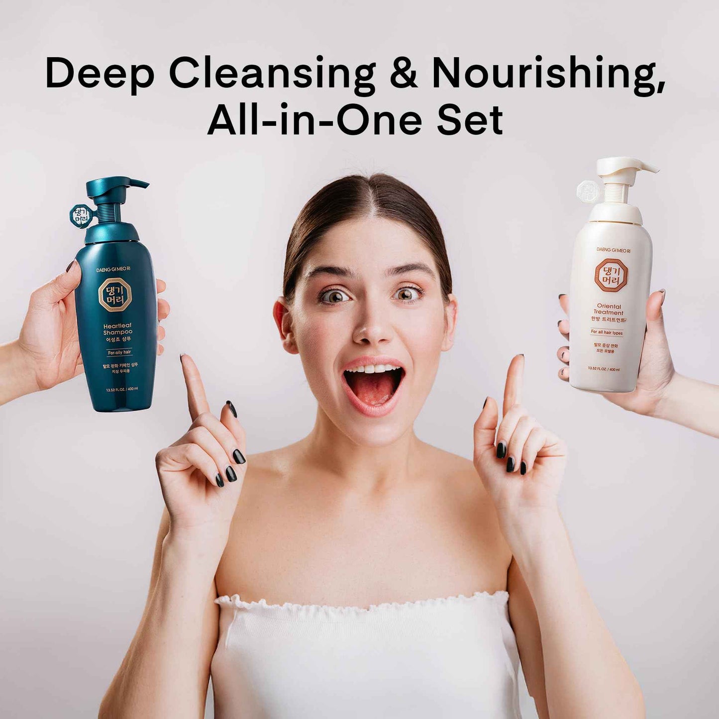 Daeng Gi Meo Ri Hair Loss Care Set - Shampoo for Oily Hair + Treatment for All Hair Types, 13.5 FL. OZ. Each