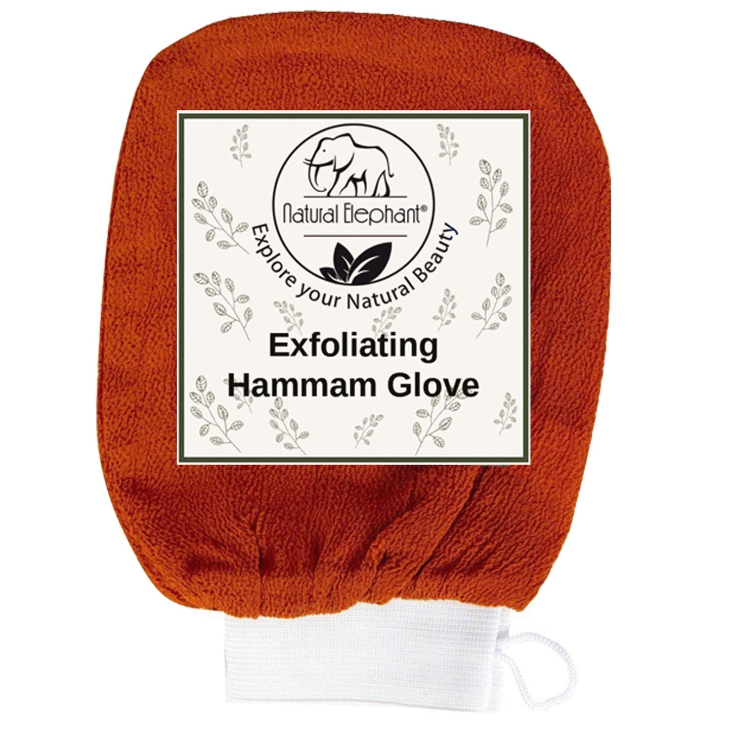 Natural Elephant Exfoliating Hammam Glove (Black, Lilac, Teal, Orange, and Brown (Pack of 5))