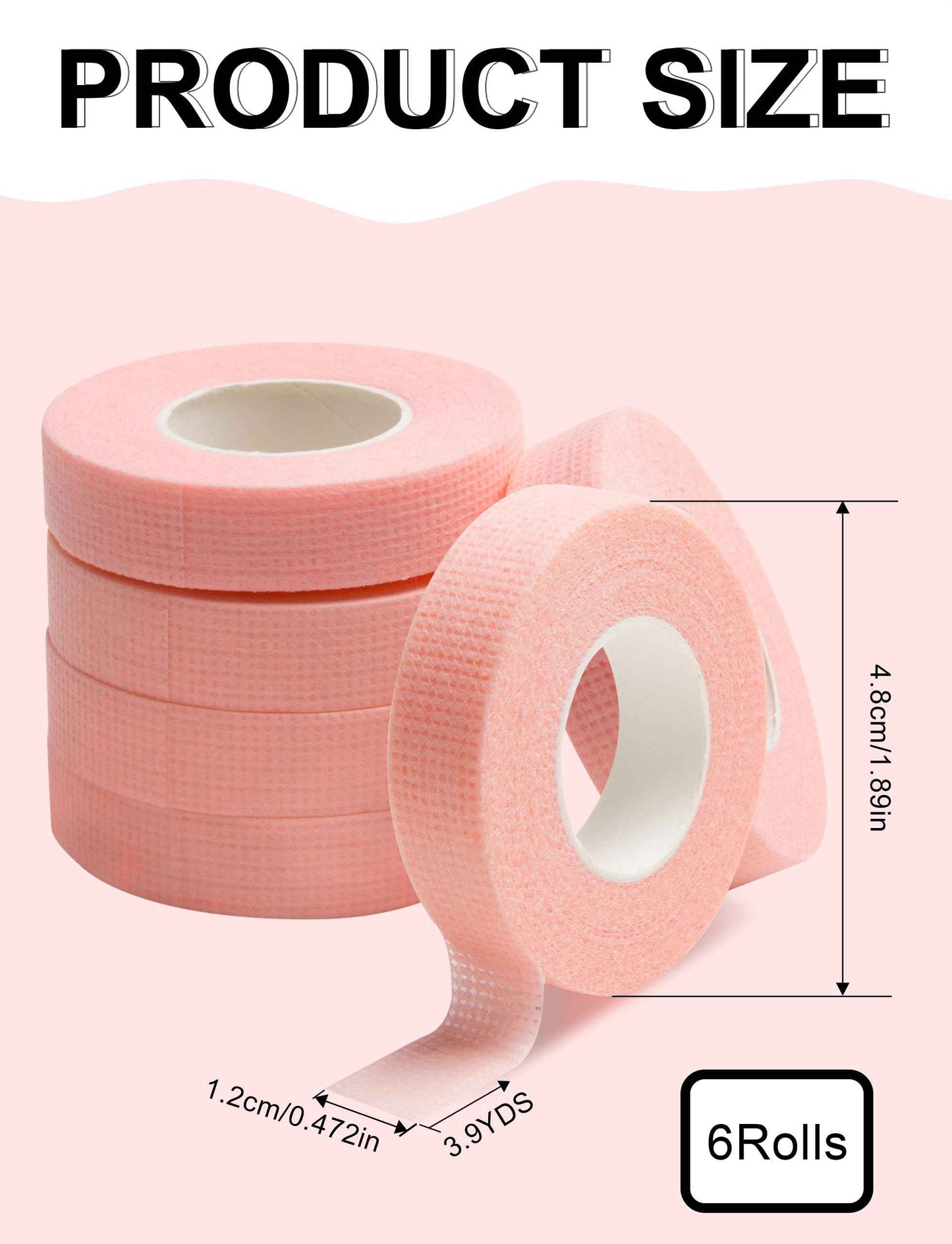 fenshine 6 Rolls Micropore Medical Tape for Eyelash Extension, Adhesive Fabric Tape for for Eyelash Extension Supply