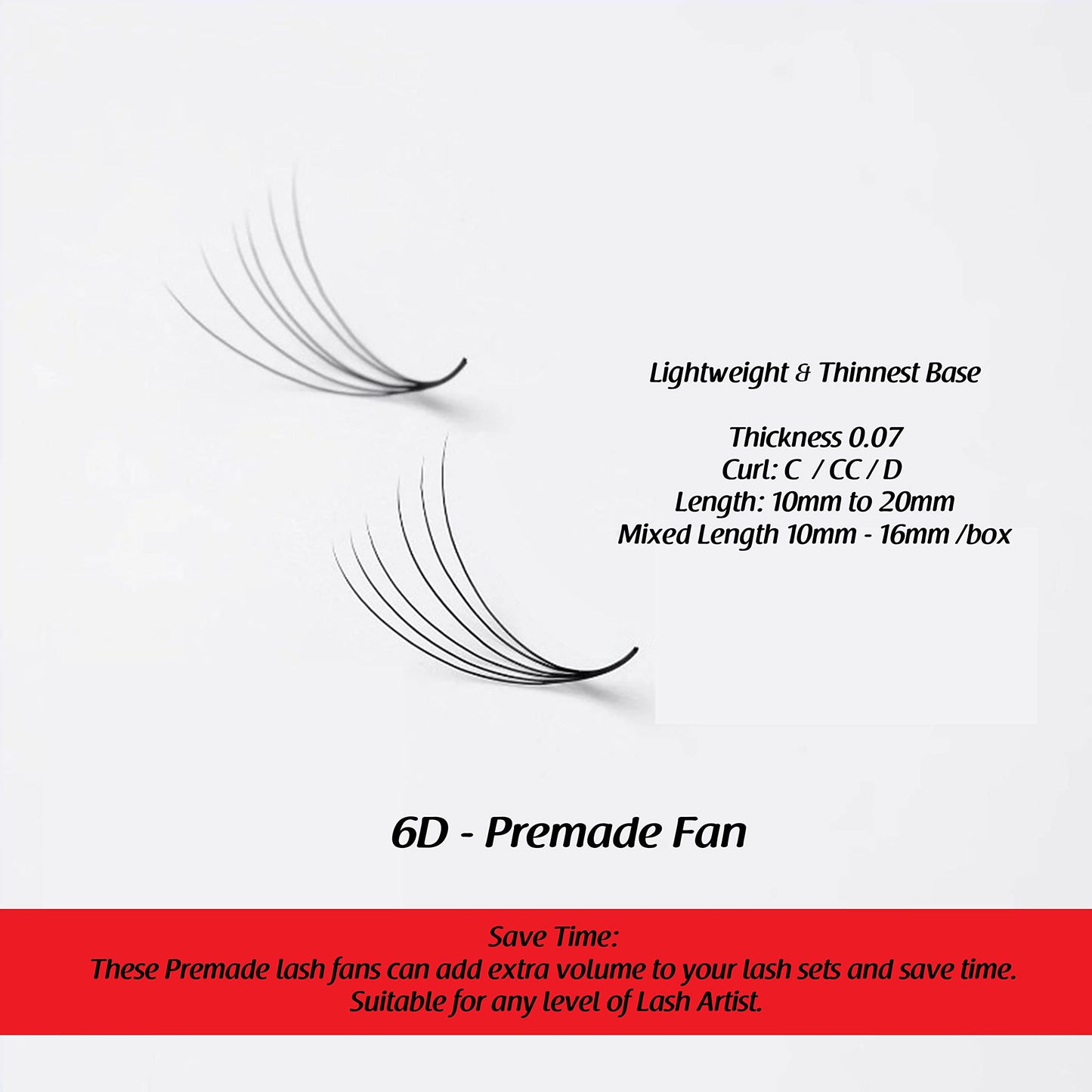 THE LASH SUPPLY 1000fans 3D 4D 5D 6D 7D 8D 10D 12D 14D Wispy Premade Fan Eyelashes, C/CC/D Curl, 8-20mm Length, 0.03/0.05/0.07 Thickness, Promade Loose Eyelash Extension Fans, Mixed Length Pack