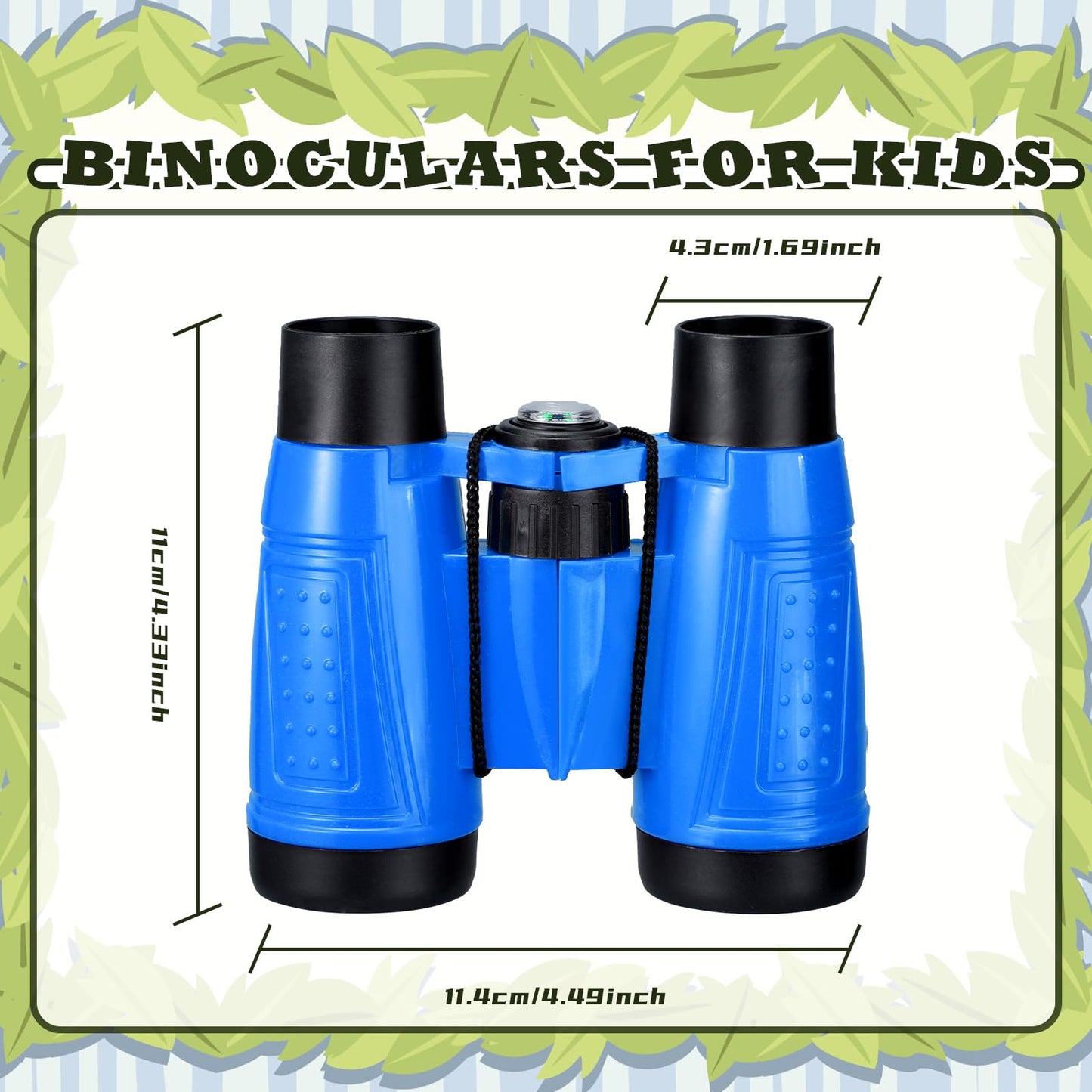 Libima 24 Pcs Binoculars for Kids Educational Compact Kids Binoculars with Neck String Toddler Binoculars for Boys Girls Learning Bird Watching Camping Hiking Travel Safaris Birthday Gifts (Blue)