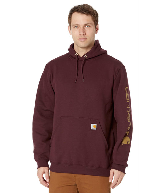 Carhartt Men's Loose Fit Midweight Logo Sleeve Graphic Sweatshirt, Port