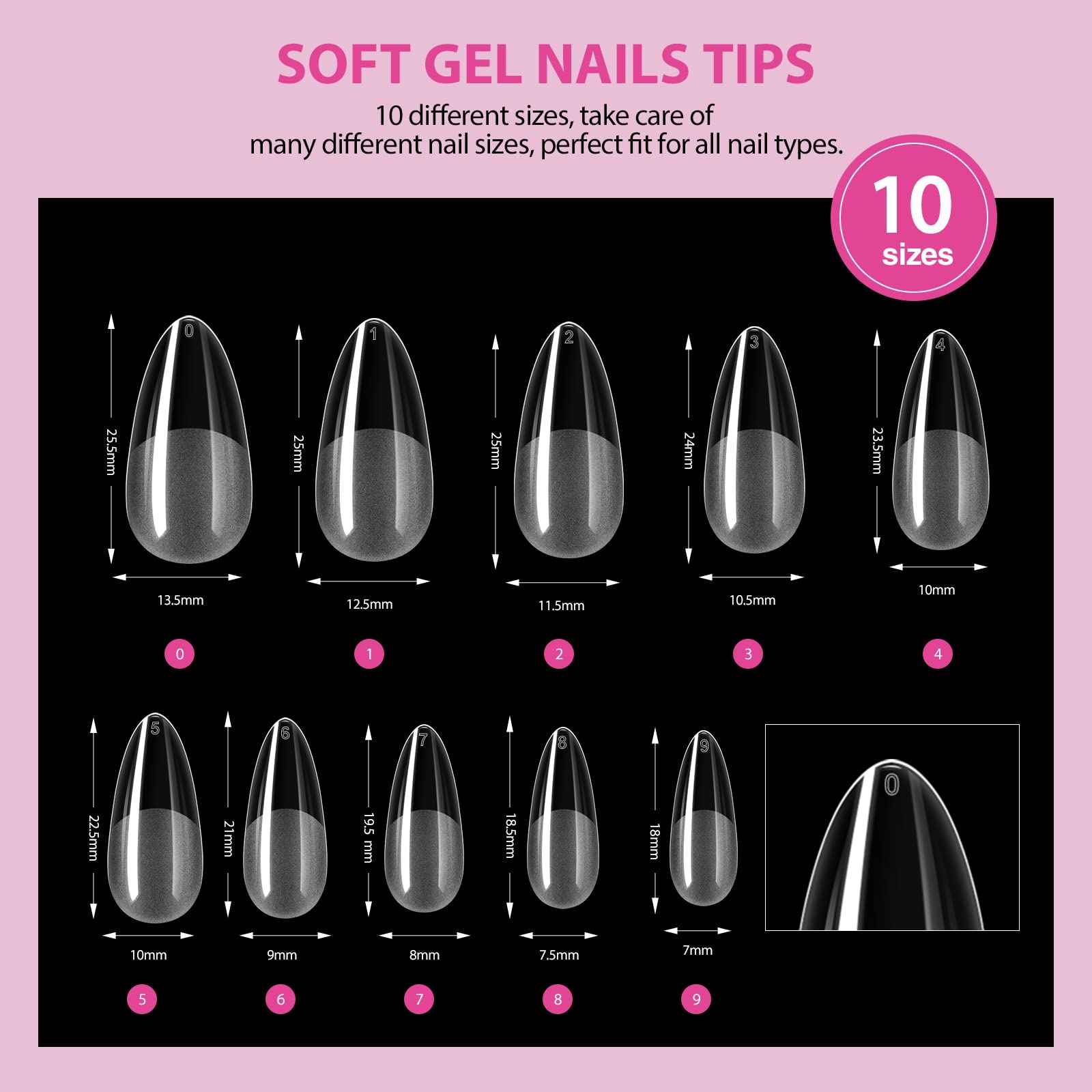 SAVILAND Almond Gel Nail Kit: Nail Drill Kit U V Lamp for Nails 500PCS Almond Nail Tips Gel Nail X Kits Nail Glue Easy Use Manicure Tool Extension Set DIY At Home Salon Gift for Women