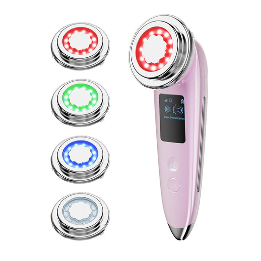 Face Massager Electric Face Lifting 4 in 1 Facial Massager Anti Aging Skin Tightening Firming Skin Care Tools (Pink2)