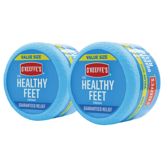 O'Keeffe's for Healthy Feet Foot Cream; Guaranteed Relief for Extremely Dry; Cracked Feet; Instantly Boosts Moisture Levels; 6.4 Ounce Jar; Value Size; (Pack of 2)