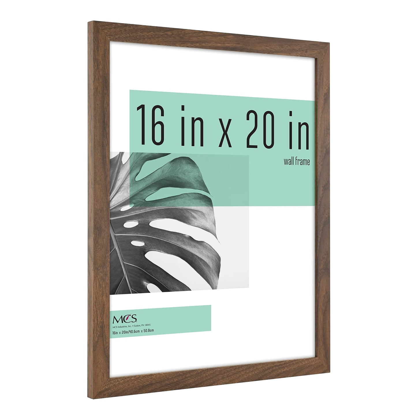 MCS Studio Gallery 16x20 Poster Frame Walnut Woodgrain, Vertical & Horizontal Wall Hanging Large Picture Frame for Photos, Posters & Art Prints (1-Pack)