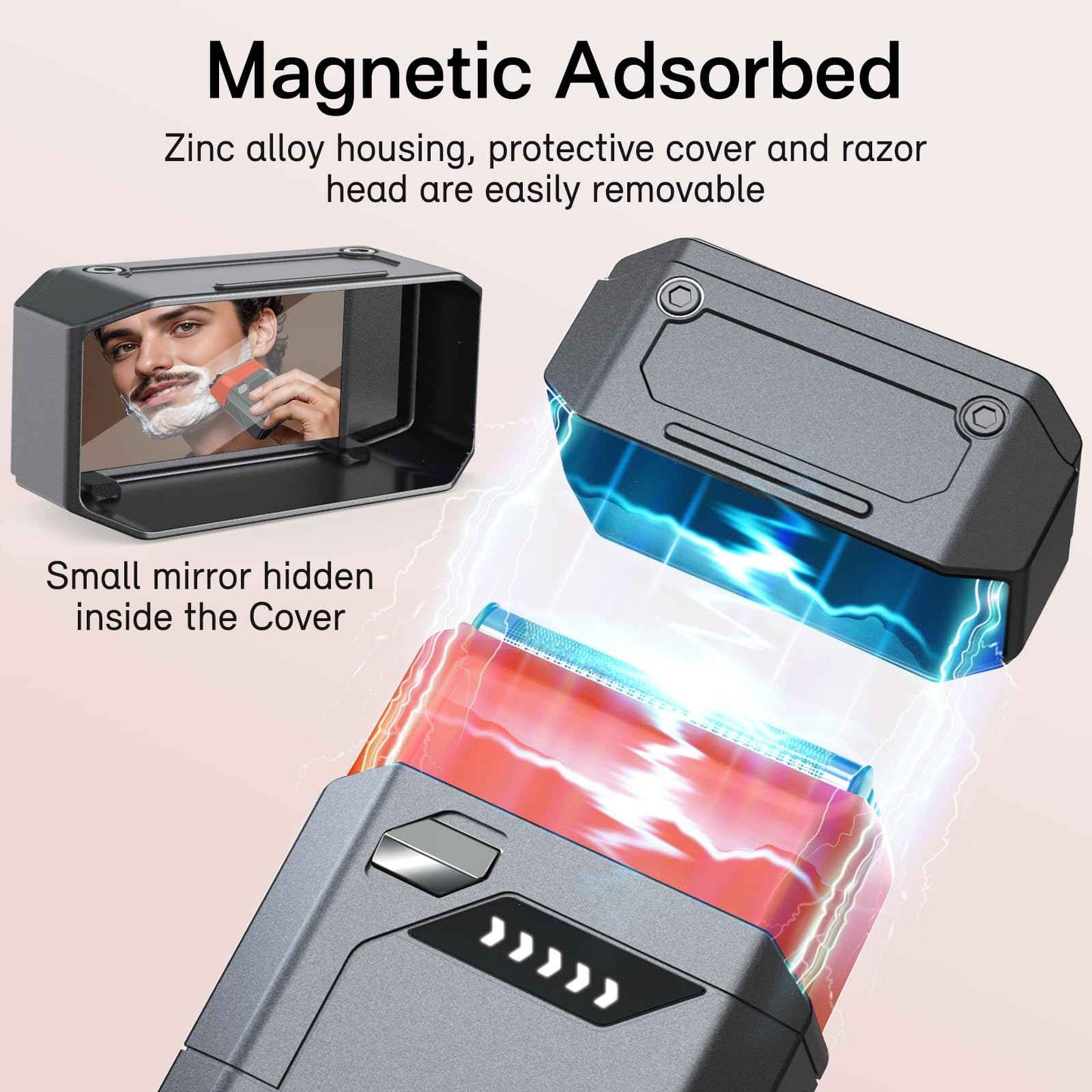 Foil Electric Shaver for Travel USB-C Fast Charging, IPX7 Waterproof Cordless Razor, Portable Face Shaver with Travel Case & Replacement Head, Compact Men’s/Grooming Design