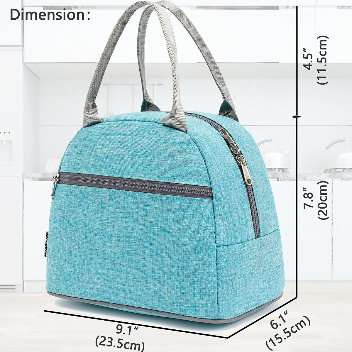 FlowFly Lunch Bag Tote Bag Lunch Organizer Lunch Holder Insulated Lunch Cooler Bag for Women/Men,Sea Blue