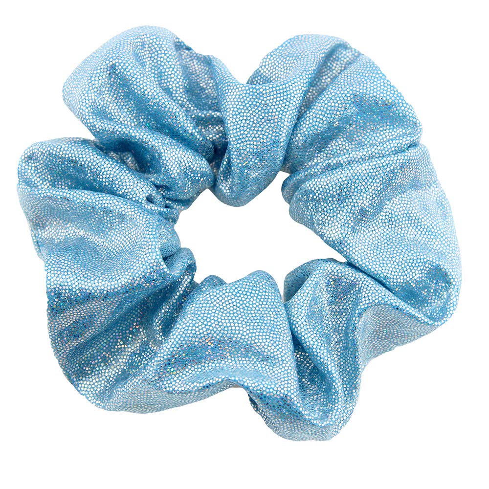 Otyou 6 Pack Glitter Rich Tones Cheer Hair Scrunchies Metallic Scrunchy Bobbles Elastic Hair Bands Ties Christmas Hair Accessories Fashion Wrist Band for Women Girls Dance Recital,Birthday Shirt,Themed Party Festivals Pony Tails and Buns (Blue)