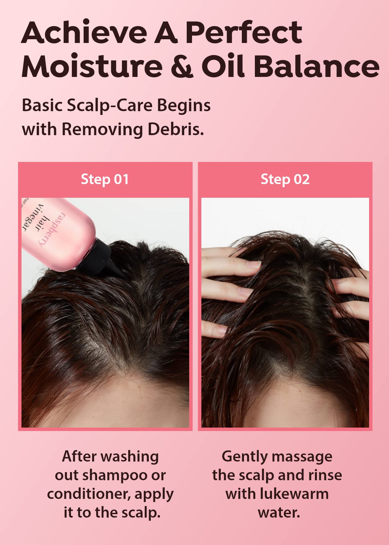 A’PIEU Raspberry Hair Vinegar Rinse 6.76 Fl oz - Scalp Treatment for Balanced pH, Shiny Hair | Clarifies & Encourages Growth | Dandruff & Oil Control