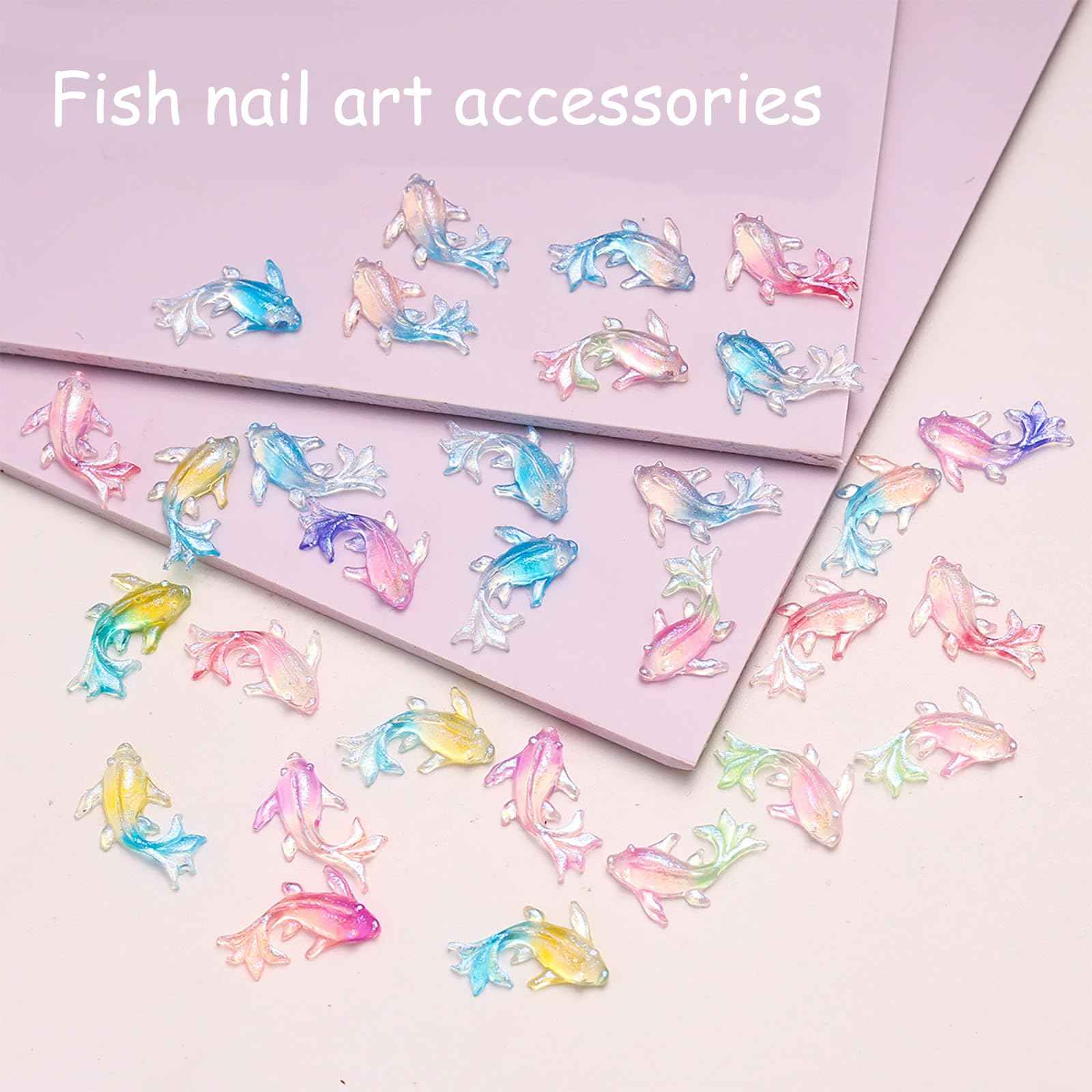 3D Nail Charms Mushroom Nail Parts Accessories Kawaii DIY Nail Art Decoration (Fish)