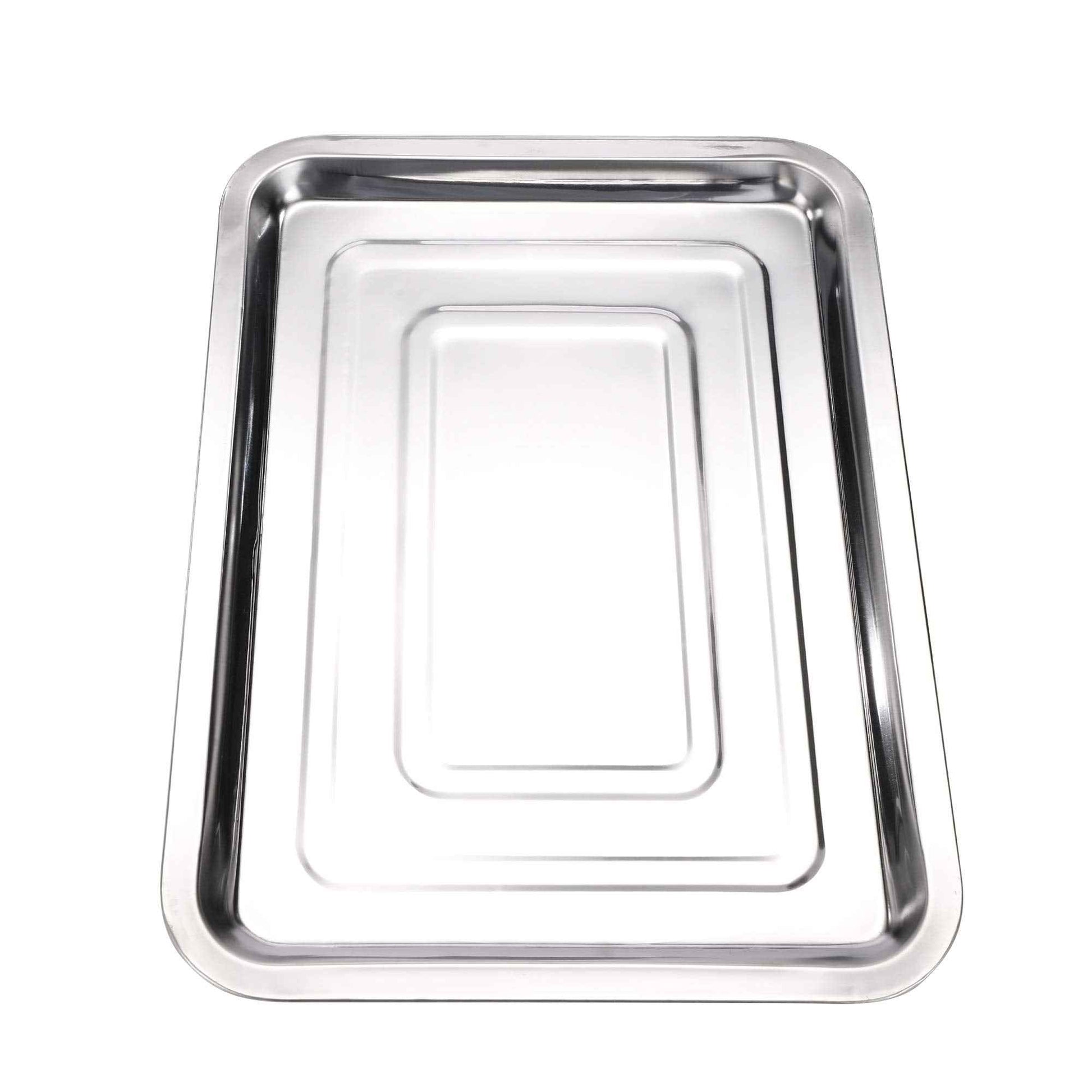 New Star Tattoo 3 Pack Stainless Steel Tattoo Trays 13 1/2" x 10" Dental Body Piercing Instrument Tool Flat