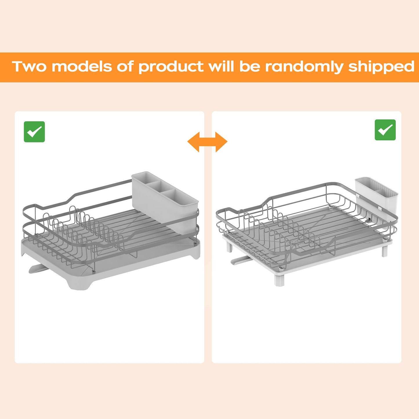 ROTTOGOON Dish Drying Rack, Stainless Steel Rustproof Dish Rack for Kitchen Counter, Sturdy Dish Drainer with Drainboard, Drainage, Utensil Holder for Various Kitchenware, 16.2"(L) x 12.6"(W), Grey