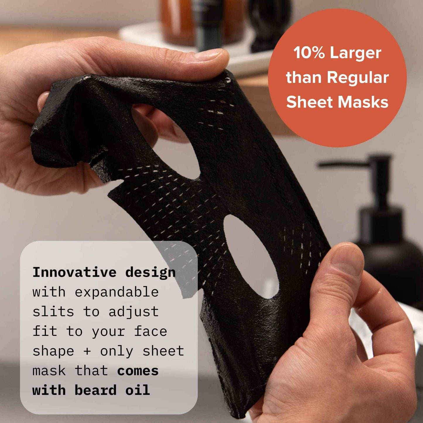 Cardon Charcoal Face Mask for Men with Beard Oil (4-Pack) | Ideal Stocking Stuffer for Men - Helps Detox, Hydrate, and Nourish with Anti-Aging Serum - Peel Off Mens Face Mask for Post Shave Soothing