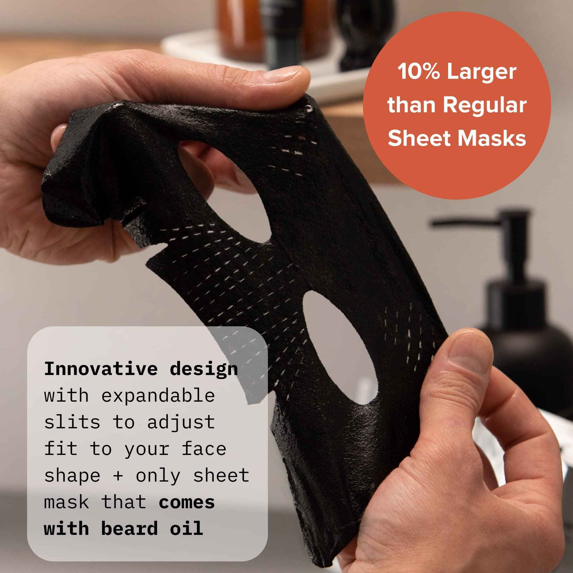Cardon Charcoal Face Mask for Men with Beard Oil (4-Pack) | Ideal Stocking Stuffer for Men - Helps Detox, Hydrate, and Nourish with Anti-Aging Serum - Peel Off Mens Face Mask for Post Shave Soothing