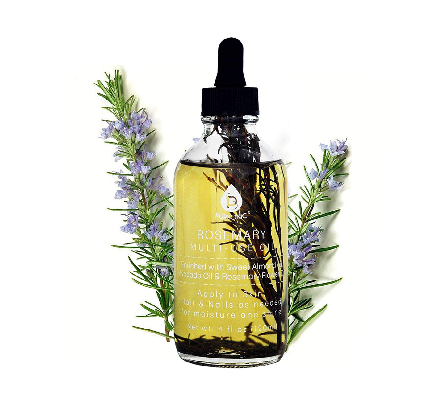 Pursonic Pursonic Multi-use Flower Body Oils (rosemary), 4 ounces