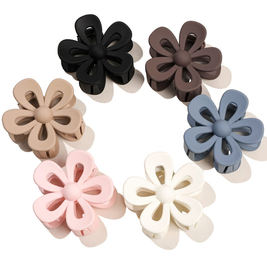 Hair Claw Clips for Women Girls - Big Thick Hair Flower Non-Slip Strong Hold Clips