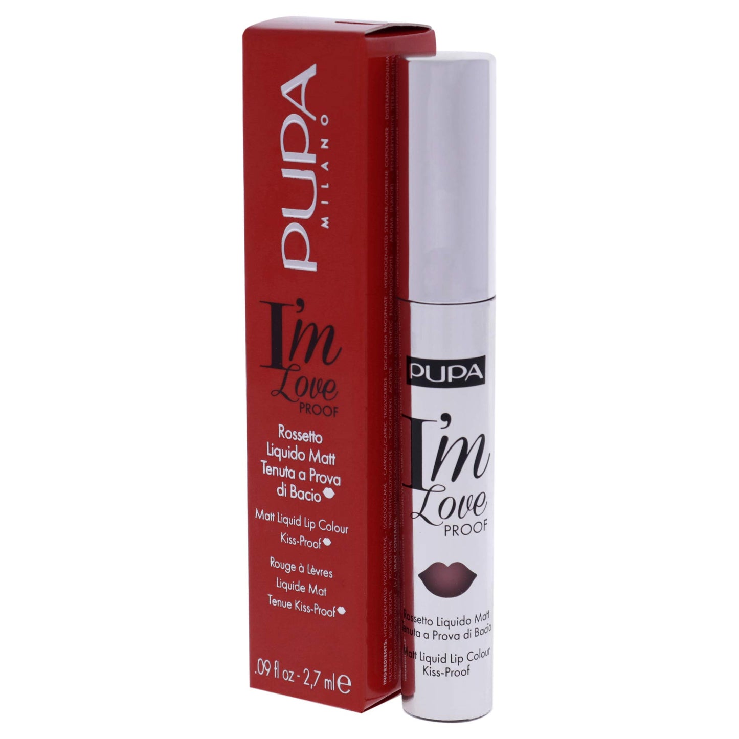 Pupa Milano I Am Love Proof Matt Liquid Lip Color - Gives Super-Intense Colour - Offers A Matte, Velvety Effect - Ultra-Comfortable Texture Adheres Perfectly To Lips - 001 Light Rose - 0.09 OZ