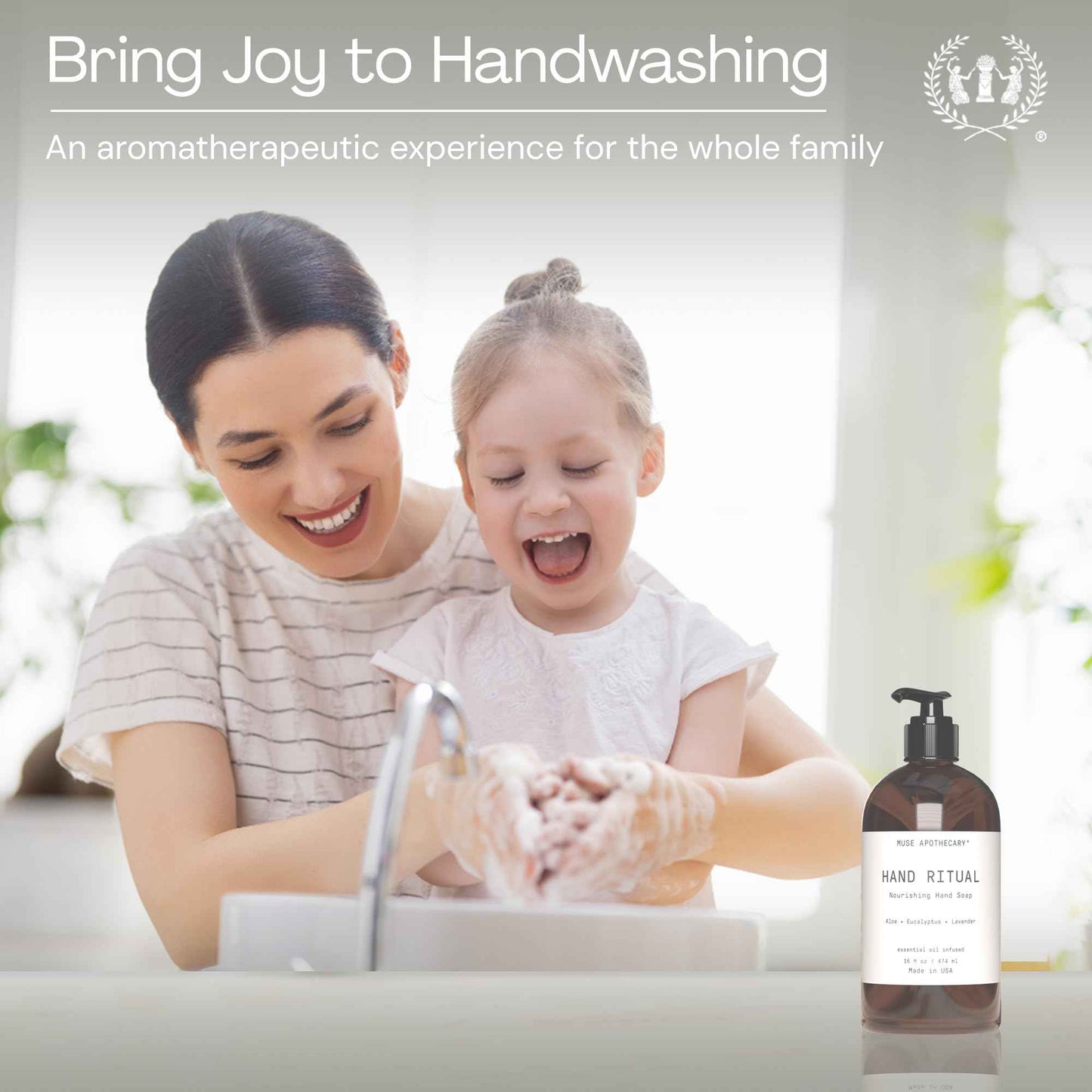 Muse Apothecary Hand Ritual - Aromatic and Nourishing Hand Soap, Infused with Natural Aromatherapy Essential Oils - USDA Certified Biobased - 16 oz, Coconut + Sandalwood, 3 Pack