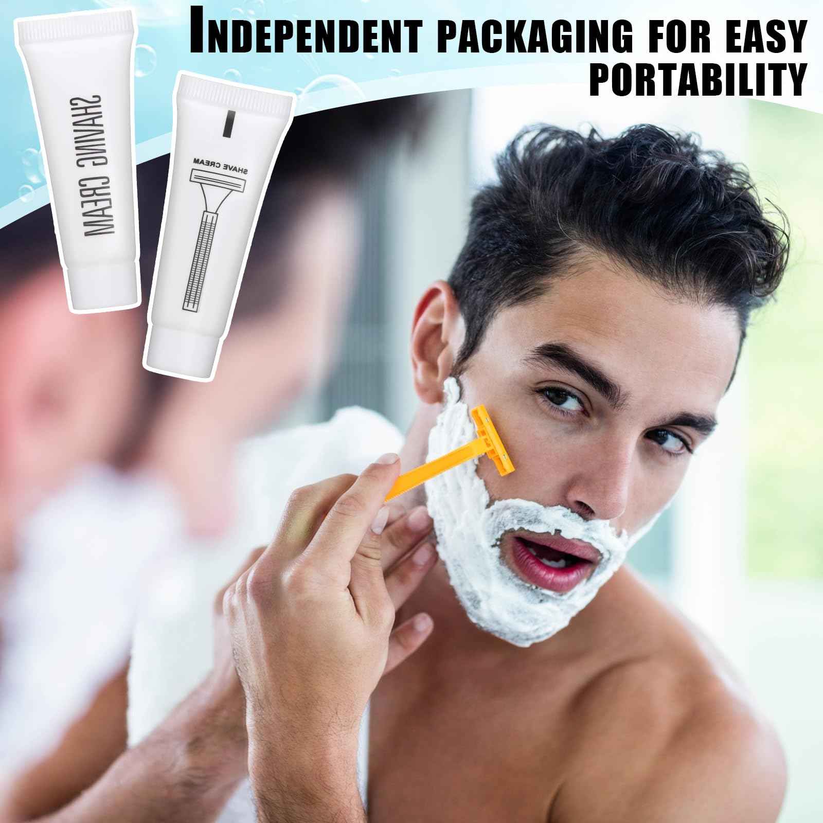 Viozakanry Disposable Shaving Cream Bulk Travel Size 10 Ml/ 0. 35 Fl. oz Shave Cream for Hotel Camping Travel Homeless Toiletries(150 Pcs)