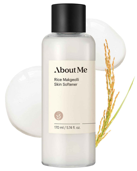 ABOUT ME Rice Makgeolli Skin Softener – Korean Traditional Fermentation Toner for All Skin Types – Daily Barrier Repair with 5 Ceramides & Rice Bran – Korean Skin Care – 5.74oz, 170ml