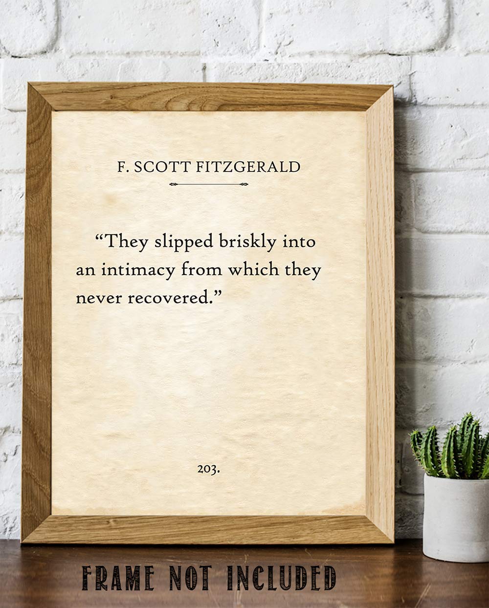 F. Scott Fitzgerald - They Slipped Briskly - 11x14 Unframed Typography Book Page Print - Great Gift for Romantics, Book Lovers and English Teachers Under $15?