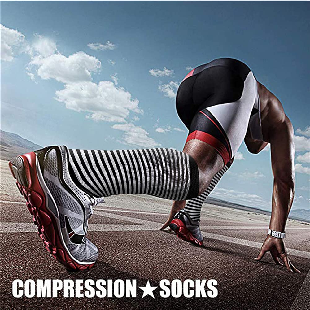 CHARMKING Compression Socks for Women & Men Circulation (3 Pairs) 15-20 mmHg is Best Athletic for Running, Flight Travel, Support, Cycling, Pregnant - Boost Performance, Durability (S/M, Multi 30)