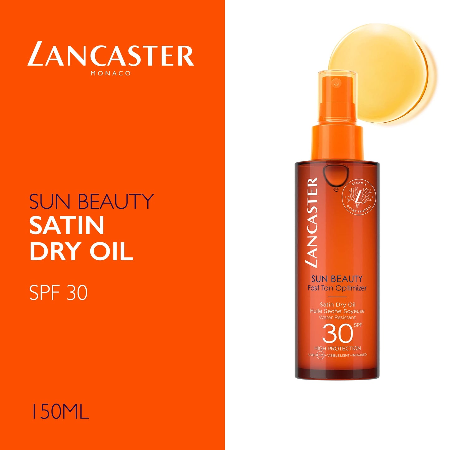 Lancaster Sun Beauty Satin Sheen Oil Fast Tan Optimizer SPF 30, Suncare & Bronzers Body, 5 Fl Oz