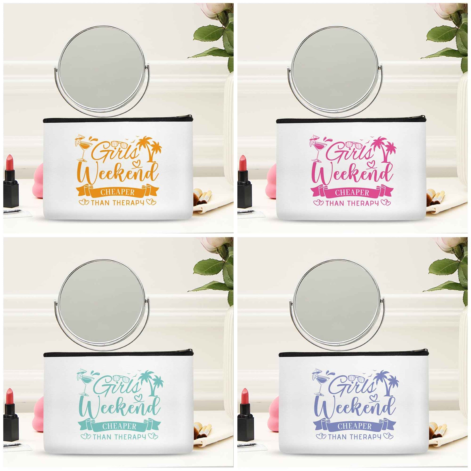 SEAOYOZO Girls Weekend Gifts Makeup Bags for Women Girls Trip Gifts Cosmetic Bag Travel Toiletry Bag Zipper Pouch Friendship Bachelorette Party Favors Birthday Christmas