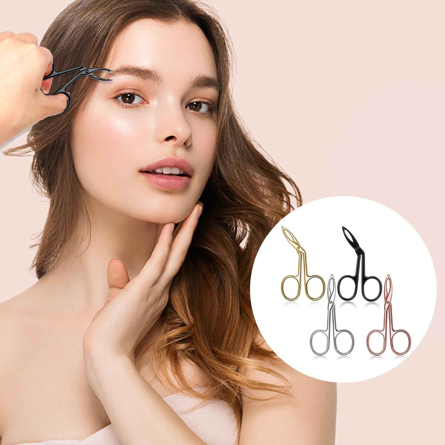 4 Pieces Eyebrow Tweezers Scissor Handle Flat Straight Tip Brow Scissors Remover Slanted Tip Facial Hair Eyebrows Stainless Steel Eyebrow Facial Remover Brow Tweezers for Women Men