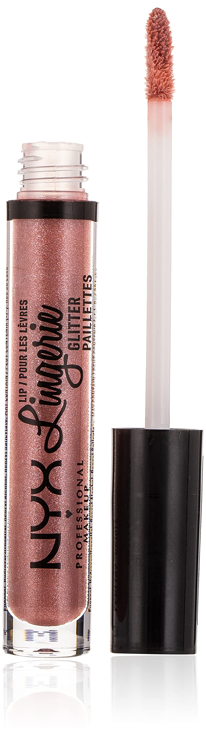 NYX PROFESSIONAL MAKEUP Lip Lingerie Glitter, Lip Gloss - Spirit (Nude Pink)