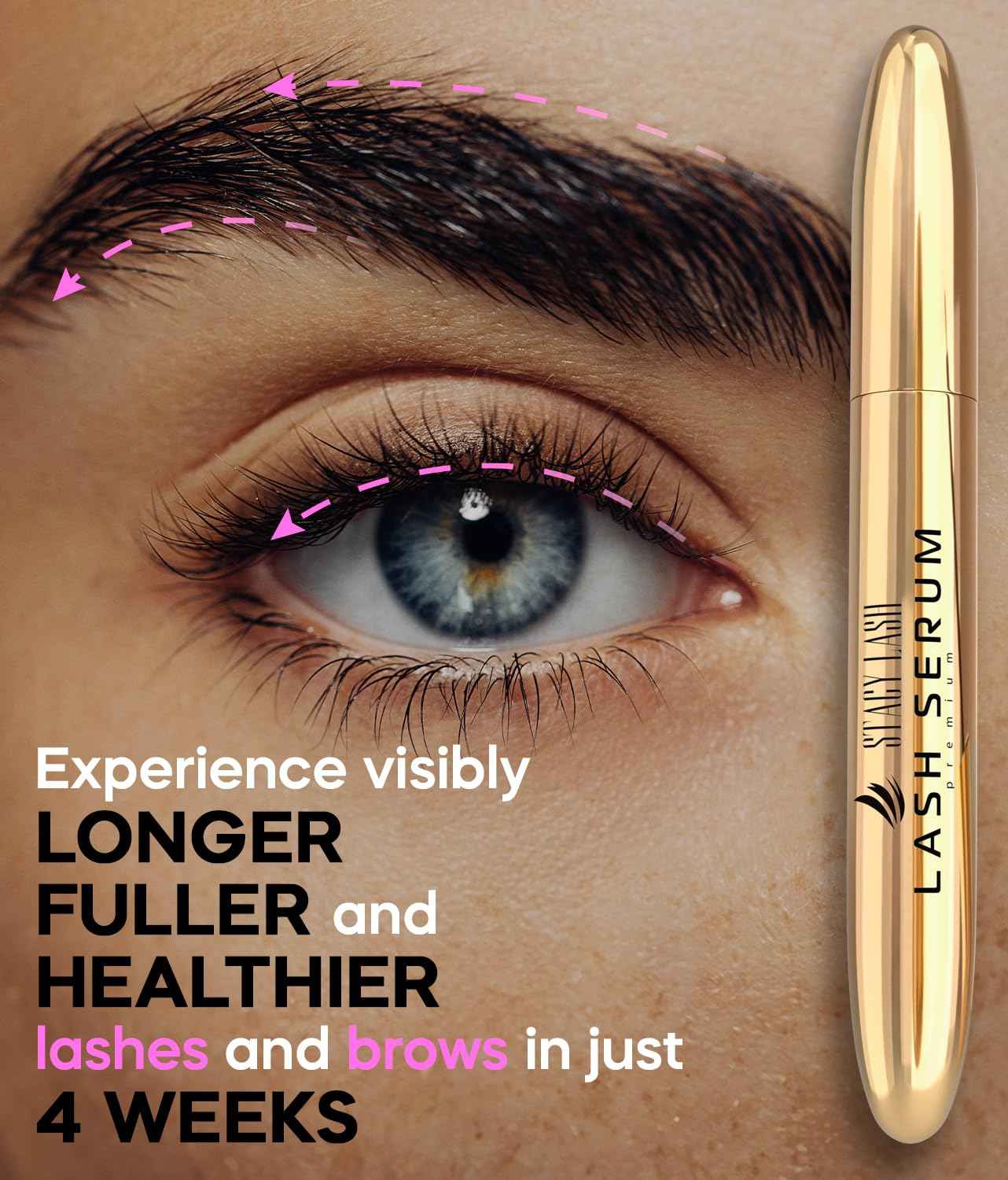 Stacy Lash Growth Serum (0.17fl.oz / 5ml) | Eyebrow & Eyelash Enhancing Serum for Natural Lashes & Brows