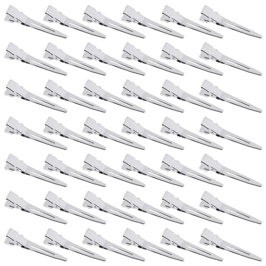 Keadic 100 Pcs Alligator Hair Clips Assortment 1.37 Inch Silver Metal Single Prong Pin Curl Clip Hairdressing Barrettes Hairpin for Hair Salon, Thick Hair Roller, Styling Sectioning, Hair Bows (3.5cm)