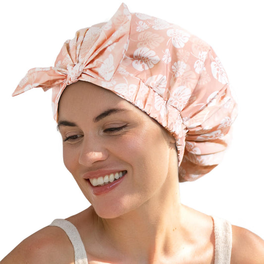 YANIBEST Shower Cap Reusable Waterproof - Shower Cap for Women Non-Slip Cute Shower Caps Hair Cap for Shower One Size