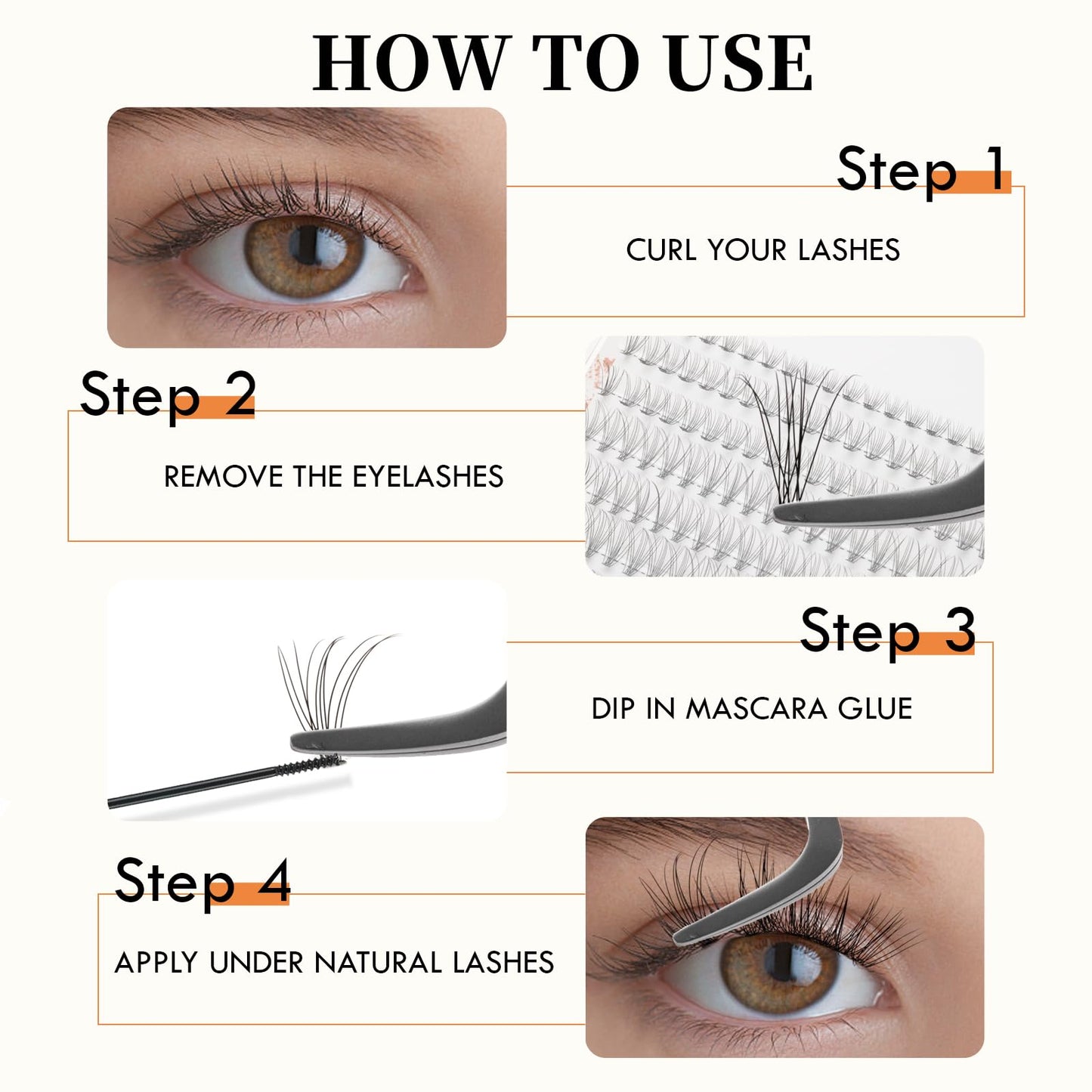 Clusters Lashes Individual Lashes 200 Clusters False Eyelash 50D Lash Crislahes Clusters Extensions Individual Cluster DIY Eyelash Extensions at Home (Mix 8-18mm 50D)