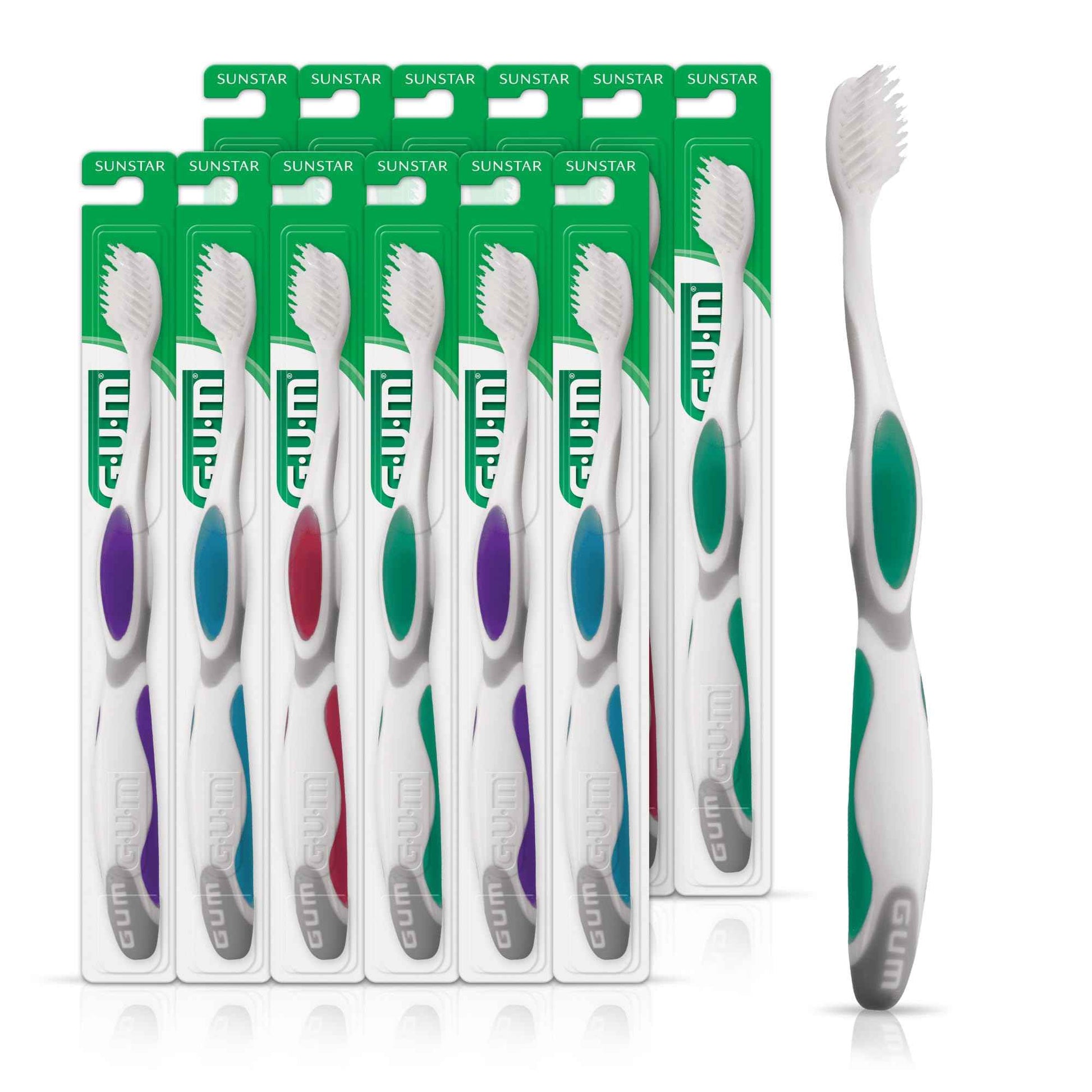 Sunstar 509P GUM Summit+ Toothbrush, Compact Head, Sensitive Bristle (Pack of 12)