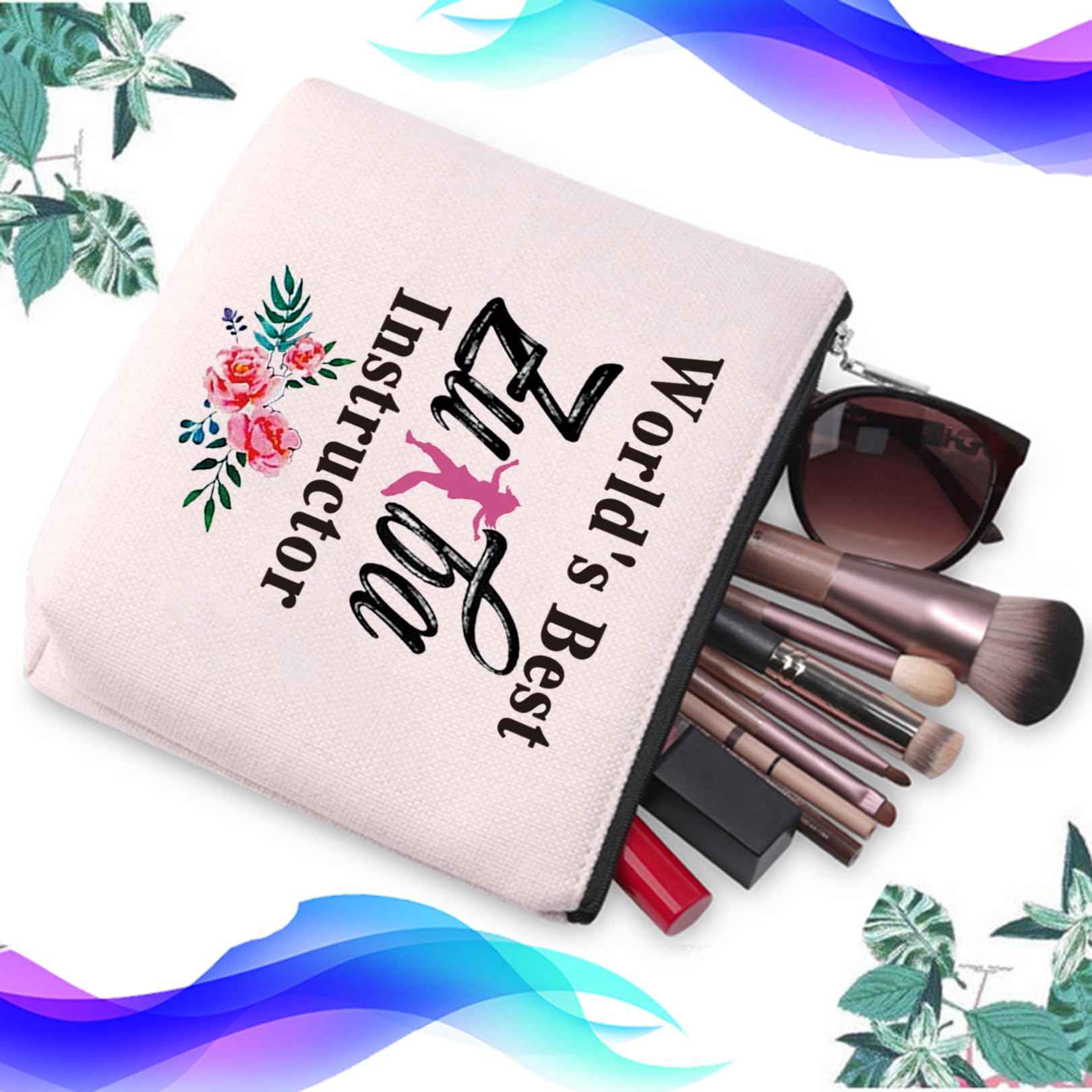 PXTIDY World's Best Zumba Instructor Makeup Bag Zumba Teacher Gift Zumba Dance Teacher Appreciation Gifts Cosmetic Bag (Best Zumba)