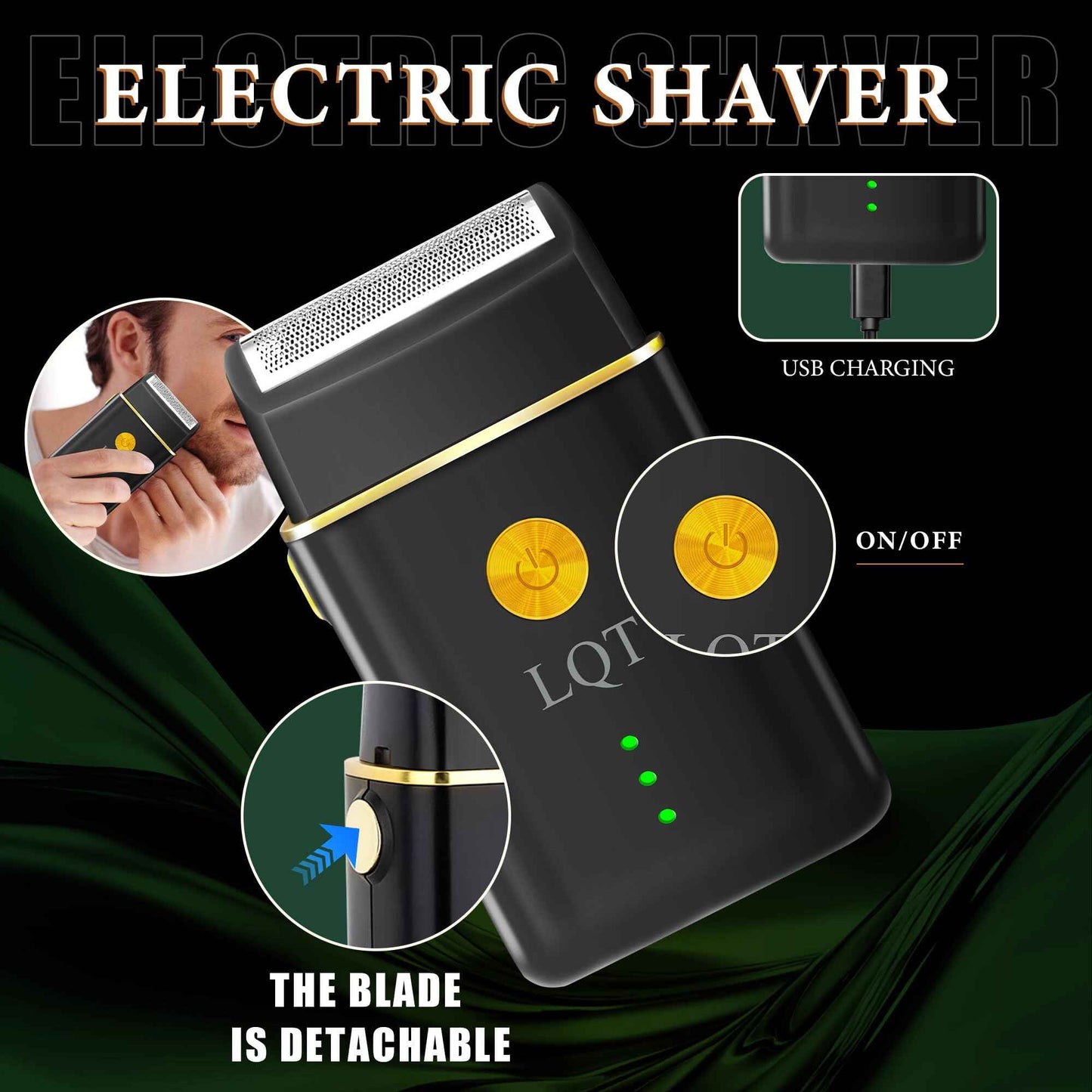 Hair Clippers for Men, 3-Piece Cordless Grooming Kit with Rechargeable Clipper, Foil Shaver & Nose Trimmer, LED Power Display for Precision Hair & Beard Cutting at Home