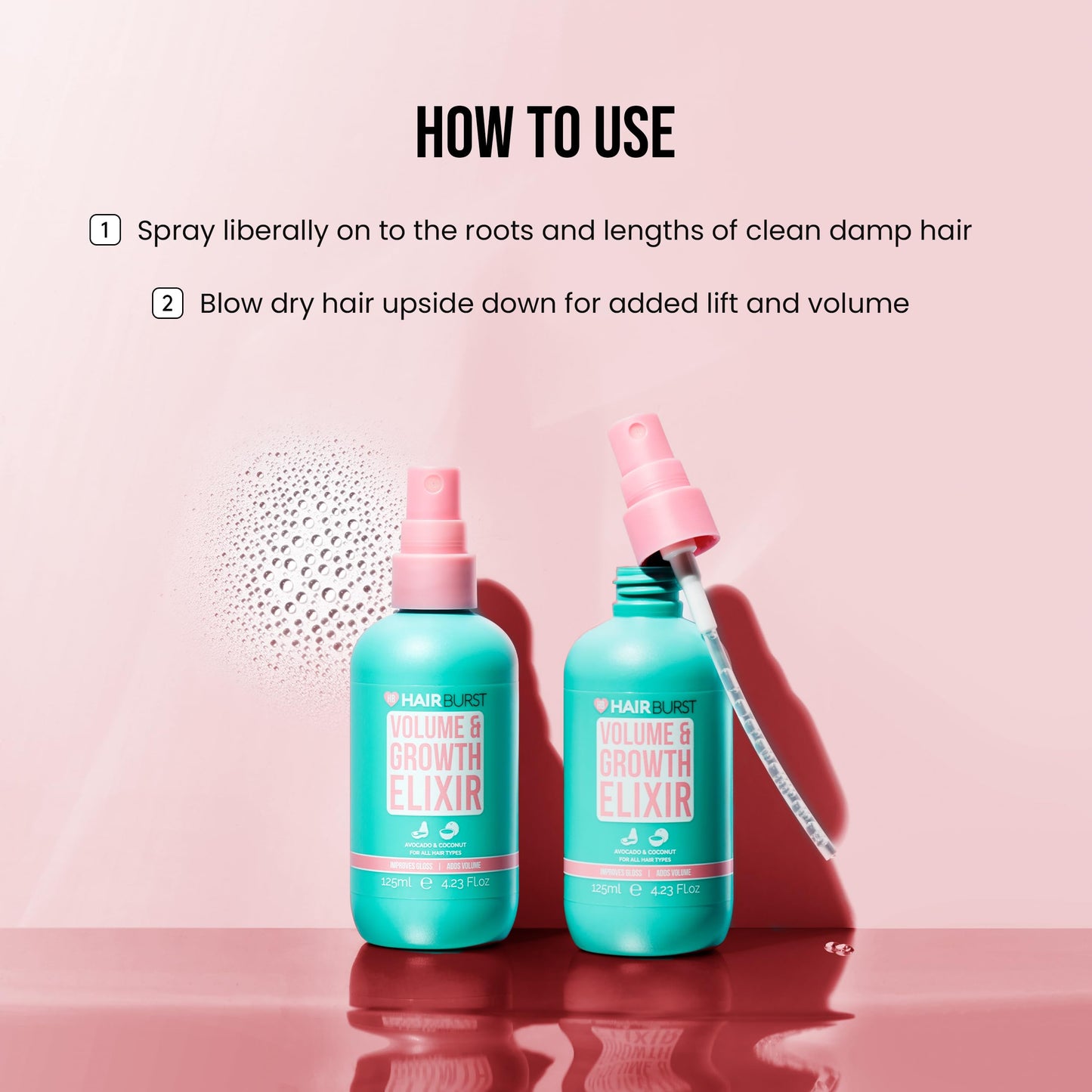 HAIRBURST Hair Volume and Growth Elixir - Volumizing Hair Spray for Hair Loss Prevention and Scalp Protection, 125mL